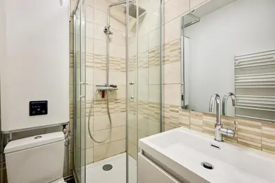 Salle de bains dans l'établissement L'Ancre Bleue - Duplex à 10min de la plage