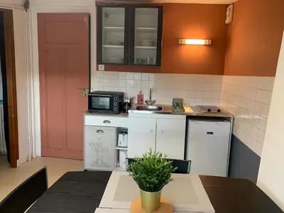 Cuisine ou kitchenette dans l'établissement Appartement charmant face au haras