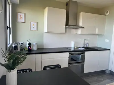 Cuisine ou kitchenette dans l'établissement Appartement T2 vue mer