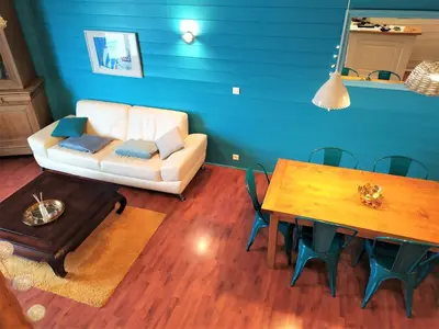 Coin salon dans l'établissement Port La Houle, Grand Appartement Vue Mer, WIFI