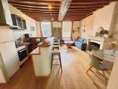 Cuisine ou kitchenette dans l'établissement A 10 minutes à pied de la gare et des Rives de l'Orne