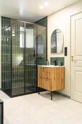 Salle de bains dans l'établissement Gîte l'écume avec balnéo 10 minutes Mt St Michel
