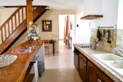 Cuisine ou kitchenette dans l'établissement Gîte des Sangles