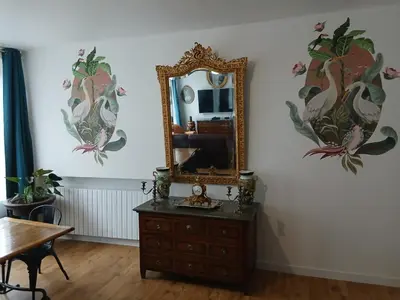 Télévision ou salle de divertissement dans l'établissement Appartement d'exception centre ville Gavray