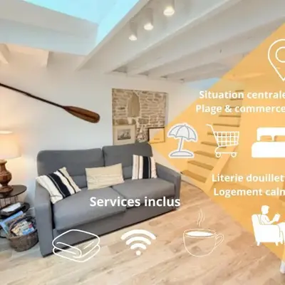 La Coquille Séjour en Duo Confort Maisonnette de bourg à Ouistreham - Situation idéale commerces & plage - Wifi et linge inclus