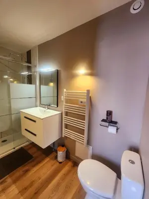 Salle de bains dans l'établissement La Pause Plaisir - Studio à la Gare