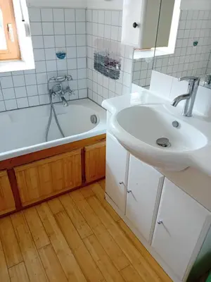 Salle de bains dans l'établissement Le vieux logis