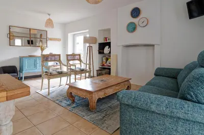 Coin salon dans l'établissement Le Valnotte - Proche plage et traversées iles