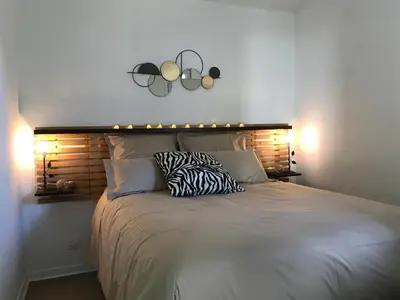 Un ou plusieurs lits dans un hébergement de l'établissement 25 m de la Plage - Front de Mer - Vue Jardin