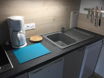Cuisine ou kitchenette dans l'établissement Studio PETIT JUNO