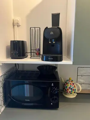 Cuisine ou kitchenette dans l'établissement L'appart Lutin du bord de mer