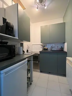 Cuisine ou kitchenette dans l'établissement L'appart Lutin du bord de mer