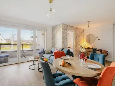 Coin salon dans l'établissement Apartment Ker Eol-2 by Interhome