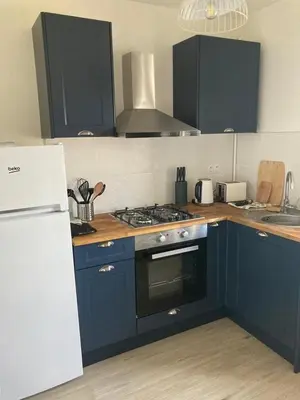 Cuisine ou kitchenette dans l'établissement Mon appartement vue mer