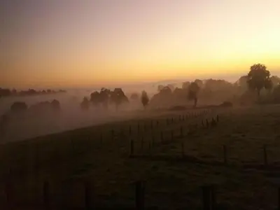 Lever ou coucher de soleil vu de la maison de vacances ou à proximité