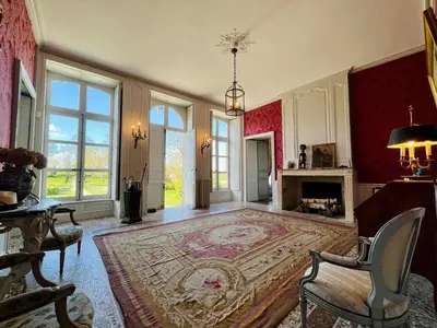 Coin salon dans l'établissement Chateau de Gourmont Dream Stay in a Norman Castle