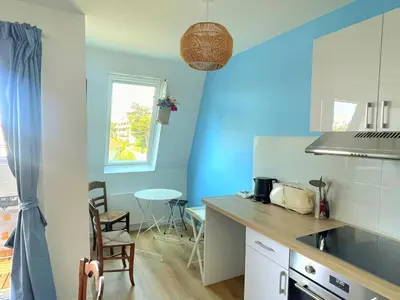 Cuisine ou kitchenette dans l'établissement L'albatros - F2 à Cabourg