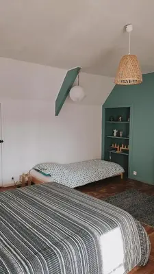 Un ou plusieurs lits dans un hébergement de l'établissement Maison Normandie proche mer
