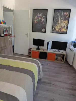 Un ou plusieurs lits dans un hébergement de l'établissement Maison agréable au coeur de Bayeux !
