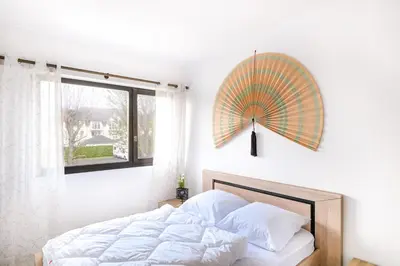 Un ou plusieurs lits dans un hébergement de l'établissement L'Ancre Normande - 7min à pied de la Plage