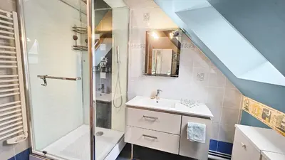 Salle de bains dans l'établissement Cousinades and XXL family, terrace