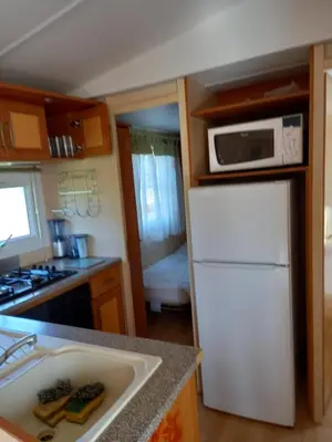 Cuisine ou kitchenette dans l'établissement mobilhomme omaha