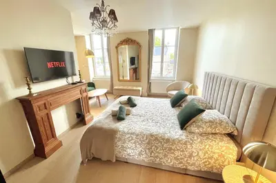 Un ou plusieurs lits dans un hébergement de l'établissement Maison Cornat, Numéro 3, La terrasse