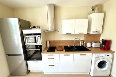 Cuisine ou kitchenette dans l'établissement Maison Cornat, Numéro 3, La terrasse