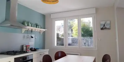 Cuisine ou kitchenette dans l'établissement Retour de plage