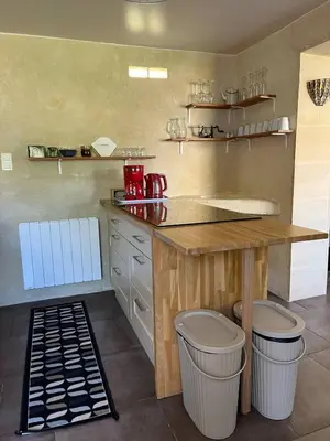Cuisine ou kitchenette dans l'établissement Gîte Rêve de Pomme