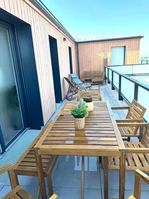 Balcon ou terrasse dans l'établissement Appartement Le Riva B304