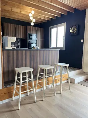 Cuisine ou kitchenette dans l'établissement Le Loft Corail