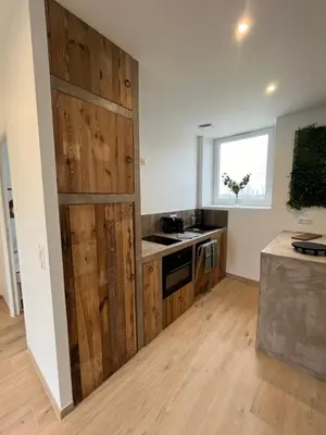 Cuisine ou kitchenette dans l'établissement Gîte du Grand Caugy