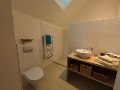 Salle de bains dans l'établissement la maison bleue
