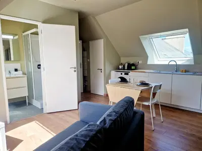 Cuisine ou kitchenette dans l'établissement L'Ermitage Smart