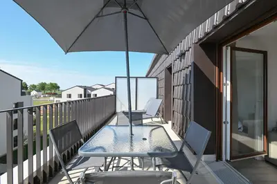Balcon ou terrasse dans l'établissement Le Coquillage - Joli T3 avec grand balcon