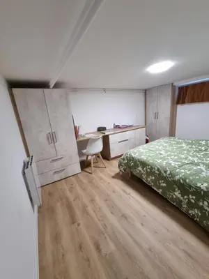 Un ou plusieurs lits dans un hébergement de l'établissement Granville, sous-sol aménagé en bel appartement