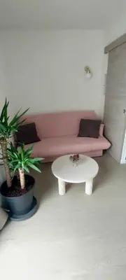 Coin salon dans l'établissement Appartement Le doux Viking, balcon & parking privé proche Zénith Caen