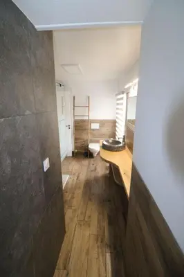 Cuisine ou kitchenette dans l'établissement Maison 8 personnes localisée au cœur de Sainte-Marie-du-Mont