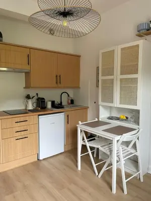 Cuisine ou kitchenette dans l'établissement Appartement Port la Houle avec Parking privé à 5min à pied