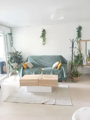 Coin salon dans l'établissement Appartement cosy à Caen avec terrasse et jardin