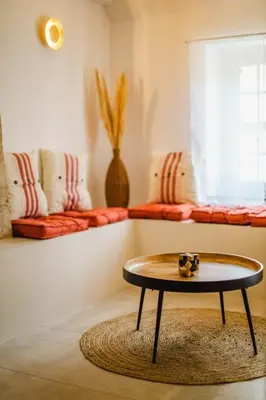Coin salon dans l'établissement Maison Spa et Sauna, Cœur de la Normandie