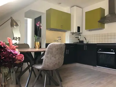 Cuisine ou kitchenette dans l'établissement appartement cosy