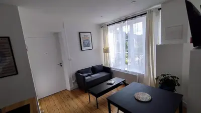 Coin salon dans l'établissement Appartement 2 Maison Dior, centre, plage à 500 m