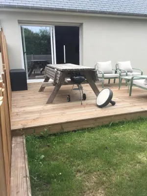 Terrasse ou espace extérieur de l'établissement Émeraude baie Mont Saint Michel