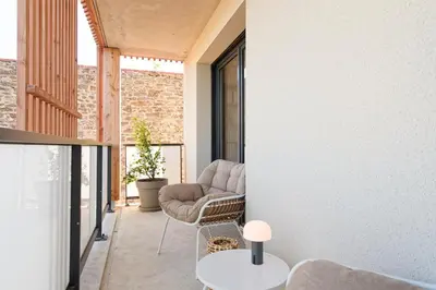 Coin salon dans l'établissement Appartement Aloha - Proche du Port de Carteret