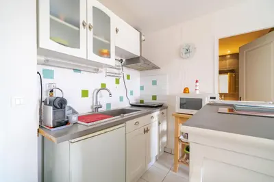Cuisine ou kitchenette dans l'établissement L'Appart à L'Ouest - Face au port