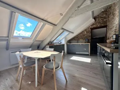 Cuisine ou kitchenette dans l'établissement Maison de charme cancalaise