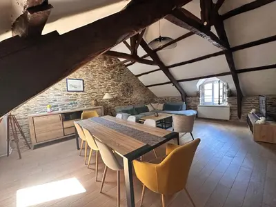 Coin salon dans l'établissement Maison de charme cancalaise