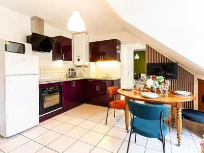 Cuisine ou kitchenette dans l'établissement Apartment Douillet
